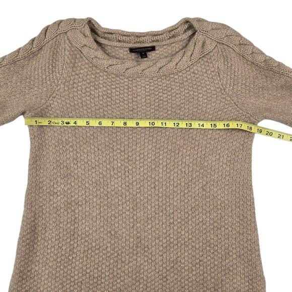 Classiques Entier 100% Cashmere Sweater Size Medium Brown Pullover 3/4 Sleeve - Picture 3 of 6